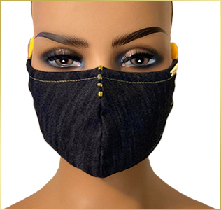 Black Textured Face Mask