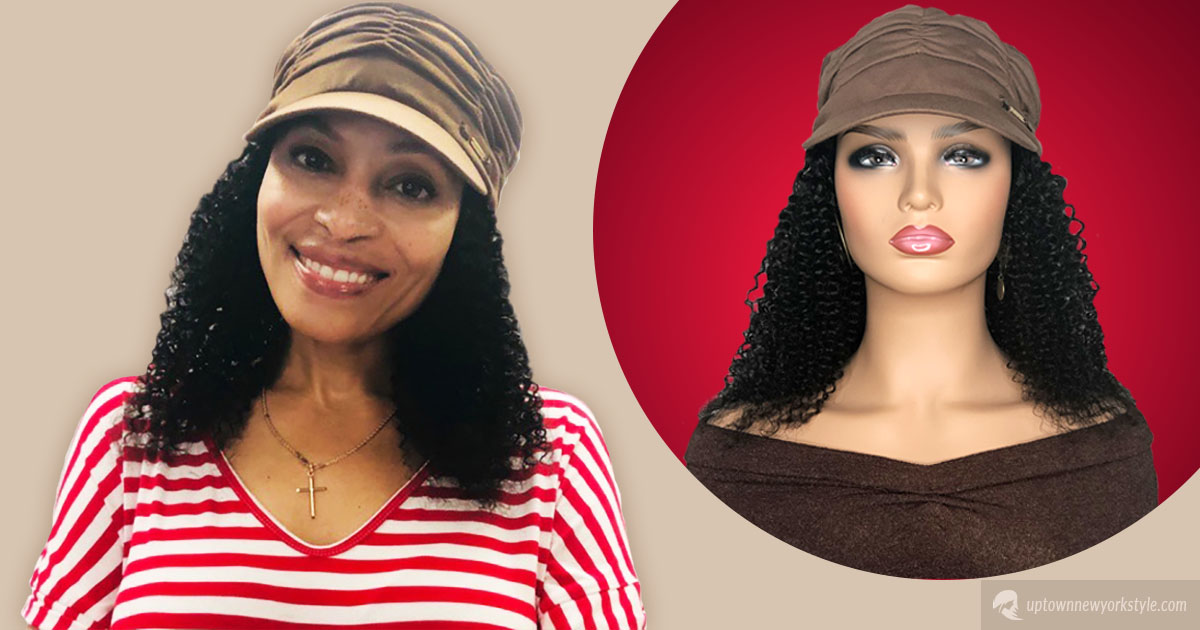 Weave Got the Look - Kinky curly baseball cap with hair